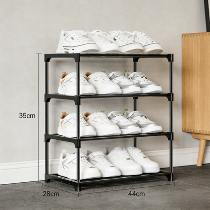 4-Tier Metal Shoe Rack with Sturdy Stackable Structure