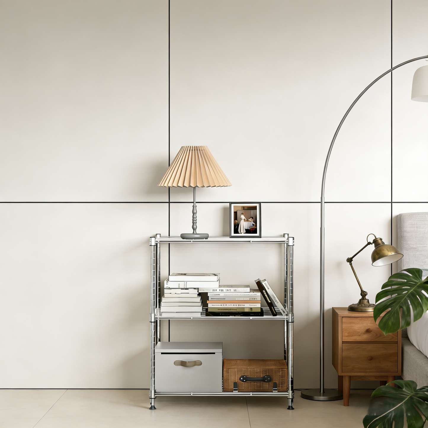 Heavy-Duty Adjustable 3-Tier Wire Shelving Unit for Home & Kitchen Organization