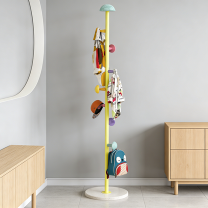 Colorful Multi-Hook Coat Rack Stand for Home Bedroom & Living Room