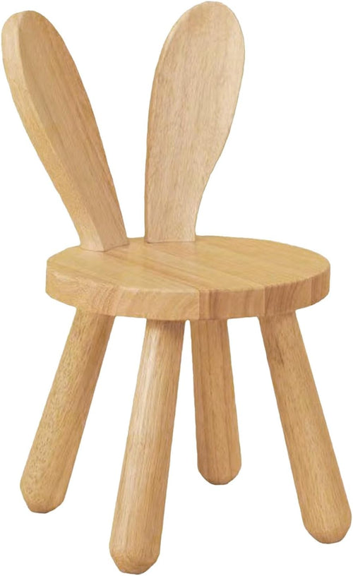 Bunny-Shaped Wooden Kids' Chair with Anti-Slip Feet