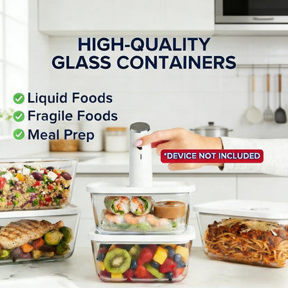 Vacuum Seal Glass Food Storage Containers (3-Piece Set)